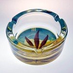 Ashtray MJ Round Thick Glass Ash trays, 420 Ashtrays Cigarette Cigar Ash Holder, Best Gag Gifts or Souvenir Collectors Idea 6 Piece Assorted Set (Assorted)