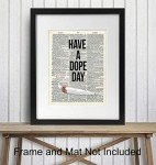 Dope Poster, Dope Wall Decor, Weed Decoration - 8x10 UNFRAMED Marijuana Wall Art, Cannabis Room Decor - Unique Cool Gift for Ganja, Spliff, Pot Smoking Fan