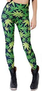 Sister Amy Girl Leaf in Green Digital Printted Ankle Elastic Tights Legging