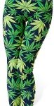 Sister Amy Girl Leaf in Green Digital Printted Ankle Elastic Tights Legging