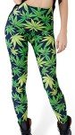 Sister Amy Girl Leaf in Green Digital Printted Ankle Elastic Tights Legging
