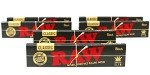 RAW Classic Black King Size Slim Natural Unrefined Ultra Thin 110mm Rolling Papers (6 Packs)
