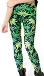 Sister Amy Girl Leaf in Green Digital Printted Ankle Elastic Tights Legging