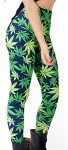 Sister Amy Girl Leaf in Green Digital Printted Ankle Elastic Tights Legging