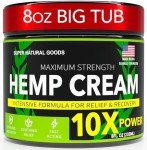 Hemp Cream Maximum Strength (8 oz) Hemp Oil & Arnica, Soothes Discomfort on Joint Muscle Shoulder Hip Neck Knee & Back Support, All Natural Relief Cream Made in USA, Instant Lotion Menthol Rub