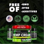 Hemp Cream Maximum Strength (8 oz) Hemp Oil & Arnica, Soothes Discomfort on Joint Muscle Shoulder Hip Neck Knee & Back Support, All Natural Relief Cream Made in USA, Instant Lotion Menthol Rub