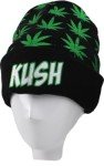 Marijuana Weed Cuff Beanie-Hat - Knit Winter Hat for Women Men Rolling-Up Skully Cap (US, Alpha, Medium, Green)