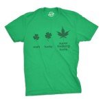 Mens Super Freaking Lucky T Shirt Funny Pot Marijuana Tee for Saint Patricks Day Funny T Shirts Saint Patrick's Day Apparel for Men Cool 420 T Shirt Green - L