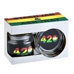 Fashioncraft 420 Design Ashtray & Stash Jar Set - Novelty Glass Ashtray & Stash Jar Set
