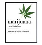 Marijuana Definition Wall Decor Picture Print - Funny 8x10 Room Decoration for Home, Apartment, Dorm, Bedroom - Gift for Pot, Weed, Ganja, Cannabis, CBD Fans, Potheads - Contemporary Art Poster