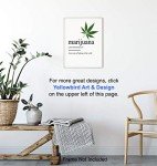 Marijuana Definition Wall Decor Picture Print - Funny 8x10 Room Decoration for Home, Apartment, Dorm, Bedroom - Gift for Pot, Weed, Ganja, Cannabis, CBD Fans, Potheads - Contemporary Art Poster