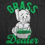 Womens Grass Dealer Tshirt Funny Easter Bunny Basket Holdiay Novelty Tee Funny T Shirts Easter Tops for Women Cool 420 T Shirt Women's Novelty Tees Black - M