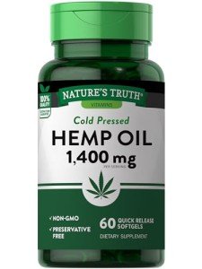 Nature's Truth Hemp Oil | 60 Softgels | 1400mg | Non-GMO & Gluten Free Supplement | Cold Pressed from Hemp Seeds