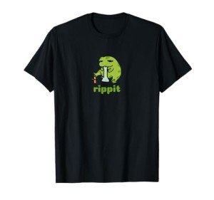 Rippit Stoner Frog | Weed, Marijuana Smoker, Cannabis 420 T-Shirt