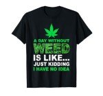 A Day Without Weed Funny Marijuana Cannabis Weed Pot 420 T-Shirt