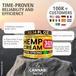 Саnnаbі Rеlіеf Hemp Cream Maximum Strength 10.14 FL. OZ — Relieve Muscles, Joints, and Back Target Area — 10-in-1 Potent Formula | Gel Infused with Hemp Oil, Arnica, Menthol, Rosemary, Calendula