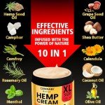 Саnnаbі Rеlіеf Hemp Cream Maximum Strength 10.14 FL. OZ — Relieve Muscles, Joints, and Back Target Area — 10-in-1 Potent Formula | Gel Infused with Hemp Oil, Arnica, Menthol, Rosemary, Calendula