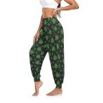 Green Leaves Marijuana Women's Cozy Yoga Joggers Pants Stylish Dance Sweatpants, L