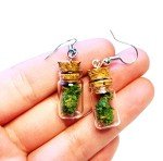 Cannabis Earrings, 420, Best Gag Gift, Fake Marijuana Earrings, Fake Cannabis, Concert Festival (Bottles)