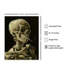 Vincent Van Gogh - Dope Posters 8x10 - Dope Room Decor - 8x10 Weed Smoking Skeleton Decor - Stoner Pothead Marijuana Gifts for Men - Creepy Goth Wall Art - Gothic Home - Cannabis Gifts - Ganja, Blunt