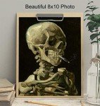 Vincent Van Gogh - Dope Posters 8x10 - Dope Room Decor - 8x10 Weed Smoking Skeleton Decor - Stoner Pothead Marijuana Gifts for Men - Creepy Goth Wall Art - Gothic Home - Cannabis Gifts - Ganja, Blunt