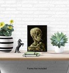 Vincent Van Gogh - Dope Posters 8x10 - Dope Room Decor - 8x10 Weed Smoking Skeleton Decor - Stoner Pothead Marijuana Gifts for Men - Creepy Goth Wall Art - Gothic Home - Cannabis Gifts - Ganja, Blunt