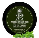 Premium Hemp Extract Daily Triple Strength Intensive Cream - Topical Rub with Essential Oils and Moisturizer - Vegan, Organic Ingredients - Classic Mint, 1.70 oz - Single