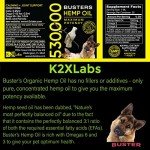 K2xLabs Busters Organic Hemp Oil 530,000 2pack 2month Supply for Dogs and Cats Max Potency Made in USA Omega Rich 3 6 and 9 Hip & Joint Health Natural Soothing Relief
