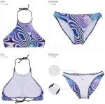 KEIAHUAN Matching Swimsuit for Couples Multicolor Weed Pot Marijuana Leaf Bathing Suit Summer Beachwear Women 2 Piece Bikini Set Matching Swimwear-2XL