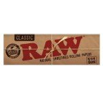 Raw Unrefined Classic 1.25 1 1/4 Size Cigarette Rolling Papers, 50 Count (Pack of 6)