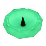 ooDuo 1 Geometric Silicone Ashtray - Glow in the Dark - Unbreakable Multipurpose Storage Ash Tray - w/Glass Friendly Tapping Center