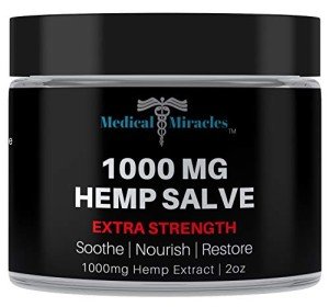 Medical Miracles Hemp 1000 Mg Extra Strength Healing Salve Ideal for HIPS, Joints, Neck, Back, Elbows, Fingers, Hands, and Knees Made in USA