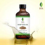 SVA ORGANICS Hemp Seed Oil Cold Pressed 4oz (118 ml) Premium Carrier Oil With Dropper For Skin Care, Hair Care, Scalp Massage, Body Massage, Hair Products, Cosmetics & Soap