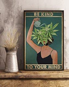 Retro Tin Sign - Pot Head Cannabis Marijuana Poster - Vintage Aluminum Wall Decor for Man Cave, Shed, Garage, Kitchen - 8 x 12 Inch
