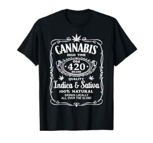 Cannabis High Time Old 420 Quality Indica & Sativa Weed T-Shirt