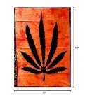 ICC Weed Tapestry Marijuana Wall Hanging leaf Poster Cannabis Hippie Decor Pot Flag Collage Dorm Trippy Bohemian Art psychedelic Small Hippie Rasta Ganja Cheap Tapestries 30 x 40 Inches Orange