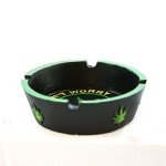 Cool Cigarette Ashtray Inscribed "Don't Worry, Be Happy" and Marijuana Leaf Centerpiece For Home Decor - Smoke Anywhere With Vintage Hippie Pot Leaf Weed Ashtray Craft Table Top Decoration Gifts