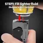 Morisk Torch Lighter Switchable Soft/Jet Flame, Butane Pipe Lighter Refillable with Lockable Function, Cool Foldable Lighters Unique Gift for Men(Butane Not Included)