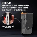Morisk Torch Lighter Switchable Soft/Jet Flame, Butane Pipe Lighter Refillable with Lockable Function, Cool Foldable Lighters Unique Gift for Men(Butane Not Included)