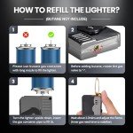 Morisk Torch Lighter Switchable Soft/Jet Flame, Butane Pipe Lighter Refillable with Lockable Function, Cool Foldable Lighters Unique Gift for Men(Butane Not Included)