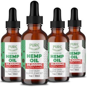 Organic Hemp Seed Oil (4 Oz), Peppermint Flavor, High Potency 30,000 mg - Helps in Natural Relief, Sleep, Relaxation & Mood, Transparent Hemp Oil Dosage, Non-Habit Forming - Non-GMO, Vegan