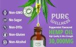 Organic Hemp Seed Oil (4 Oz), Peppermint Flavor, High Potency 30,000 mg - Helps in Natural Relief, Sleep, Relaxation & Mood, Transparent Hemp Oil Dosage, Non-Habit Forming - Non-GMO, Vegan