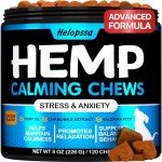 Hemp Calming Chews for Dogs with Anxiety and Stress - Anxiety Relief Chews for Storms, Fireworks, Thunder, Barking, Separation - Valerian, L-Tryptophan, Hemp Oil, Chamomile - 120 Dog Calming Treats