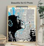 Weed Smoking Chimp - Dope Wall Art Decor - Marijuana Decor - Pothead Cannabis Gifts for Men - Dorm Room, Man Cave Artwork - Chimp Smoking Marijuana - Stoner Room Print - 8x10 Poster