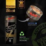 RAW Black Cones King Size - 100 Pack - Slow Burning Pre Rolled Cones Pressed Extra Fine for Thin, Naturally Translucent Paper with Tips & Packing Tubes Included