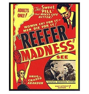 Reefer Madness - Dope Wall Art - Marijuana Decorations - Pothead Gifts - Weed Gifts - Cannabis, Stoner Room Decor Accessories - Ganja Wall Art for Men, Women - 8x10 Vintage Movie Poster