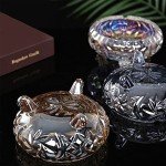 Glass Ashtray Crystal Cigar Ash Tray Sets for Cigarettes Outdoor Ashtrays for Patio Smokeless Aashtrays for Weed Cute Ashtray for Home Office Indoor Decoration (colourful, small)