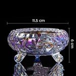 Glass Ashtray Crystal Cigar Ash Tray Sets for Cigarettes Outdoor Ashtrays for Patio Smokeless Aashtrays for Weed Cute Ashtray for Home Office Indoor Decoration (colourful, small)