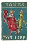 Lighters And Weed Art Metal Tin Sign Homies For Life Poster Cannabis Vintage Marijuana Love Bar Coffee Home Bedroom Garage Wall Decor 8x12 inch