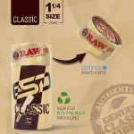 RAW Cones Classic 1-1/4 Size - 50 Pack - Slow Burning Pre Rolled Cones made of Paper with Tips & Packing Tubes Included